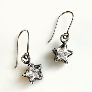 SILPADA 925 Sterling Silver CZ STAR Filigree Drop Dangle Earrings W1236